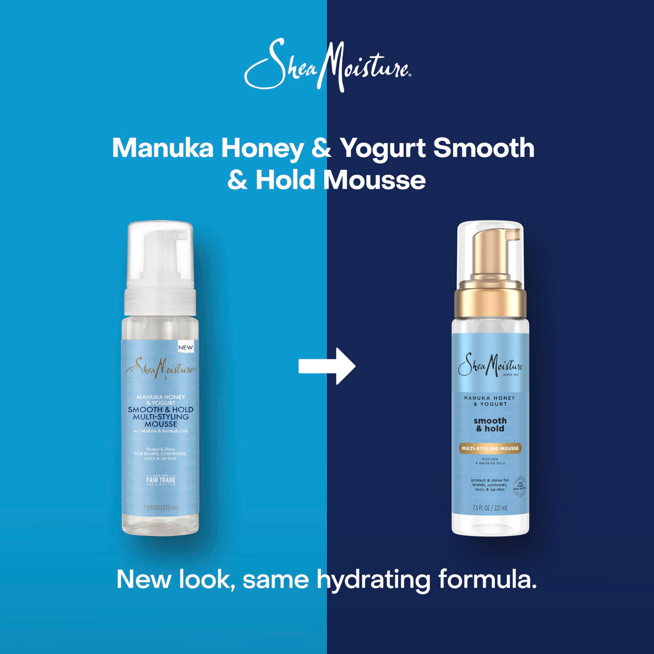 SheaMoisture Manuka Honey & Yogurt Smooth & Hold Multi-Styling Hair Mousse for Nourishment 7.5 fl oz
