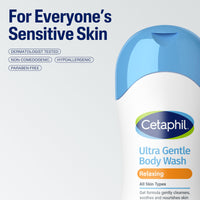 Thumbnail for Cetaphil Ultra Gentle Refreshing Body Wash, For Dry to Normal, Sensitive Skin, 16.9oz, with Aloe Vera, Calendula, Vitamin B5, Hypoallergenic, Fragrance Free, Dermatologist Tested