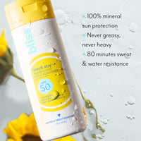 Thumbnail for Bliss Block Star Non-Nano Zinc Oxide Mineral Liquid Sunscreen SPF 50 | Broad Spectrum UVA and UVB Sun Protection for Face and Body