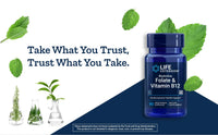 Thumbnail for Life Extension BioActive Folate & Vitamin B12, 150 Vegetarian Capsules (Pack of 2), Non GMO, Gluten Free