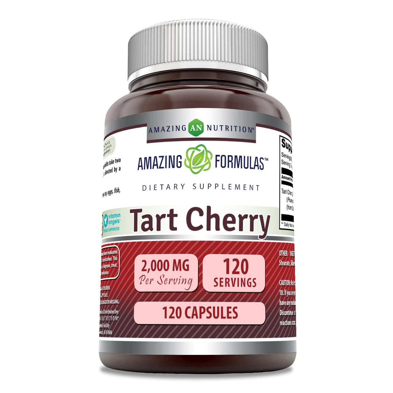 Amazing Formulas Tart Cherry 10:1 Extract Supplement | 2000 Mg per Serving | Capsules | Non-GMO | Gluten-Free | Made in USA (1 Pack | 120 Count)