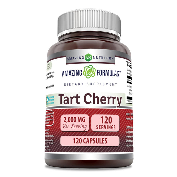 Amazing Formulas Tart Cherry 10:1 Extract Supplement | 2000 Mg per Serving | Capsules | Non-GMO | Gluten-Free | Made in USA (1 Pack | 120 Count)