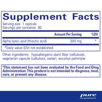 Thumbnail for Pure Encapsulations Alpha Lipoic Acid 200 mg - 200mg ALA - Liver & Antioxidant Support* - for Nerve Health & Carb Metabolism - Vegan & Non-GMO Supplement - 60 Capsules