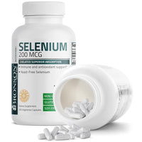 Thumbnail for Bronson Selenium 200 mcg – Yeast Free Chelated Amino Acid Complex - Essential Trace Mineral with Superior Absorption, 250 Vegetarian Capsules