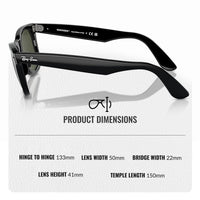 Thumbnail for Ray-Ban RB2140 Original Wayfarer Classic Square Shape Sunglasses With Eyewear Kit Bundle - High Bridge Fit - Ideal Formal and Casual Wear Square Sunglasses