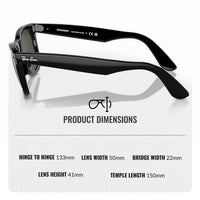 Thumbnail for Ray-Ban RB2140 Original Wayfarer Classic Square Shape Sunglasses With Eyewear Kit Bundle - High Bridge Fit - Ideal Formal and Casual Wear Square Sunglasses