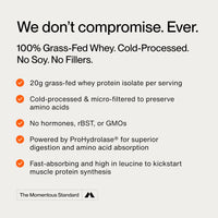 Thumbnail for Momentous Essential Grass-Fed Whey Protein Powder - 20 g Whey Isolate Protein - NSF Certified for Sport - Gluten-Free - 25 Servings for Essential Everyday Use - Unflavored - Package May Vary