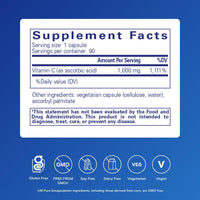 Thumbnail for Pure Encapsulations Ascorbic Acid Capsules - 1,000 mg Vitamin C - Antioxidant & Immune Support* - High-Potency Vitamin C - Vegan & Non-GMO - 90 Capsules