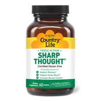Thumbnail for Country Life Sharp Thought - Memory & Cognitive Support Supplement – Sharp-PS Gold Phosphatidylserine + DHA – Promotes Mental Clarity & Faster Recall – Gluten-Free, 60 Capsules