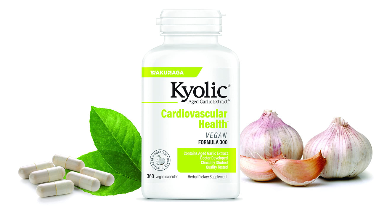 Kyolic Aged Garlic Extract Formula 300 Cardiovascular Health, Vegan, 360 Capsules