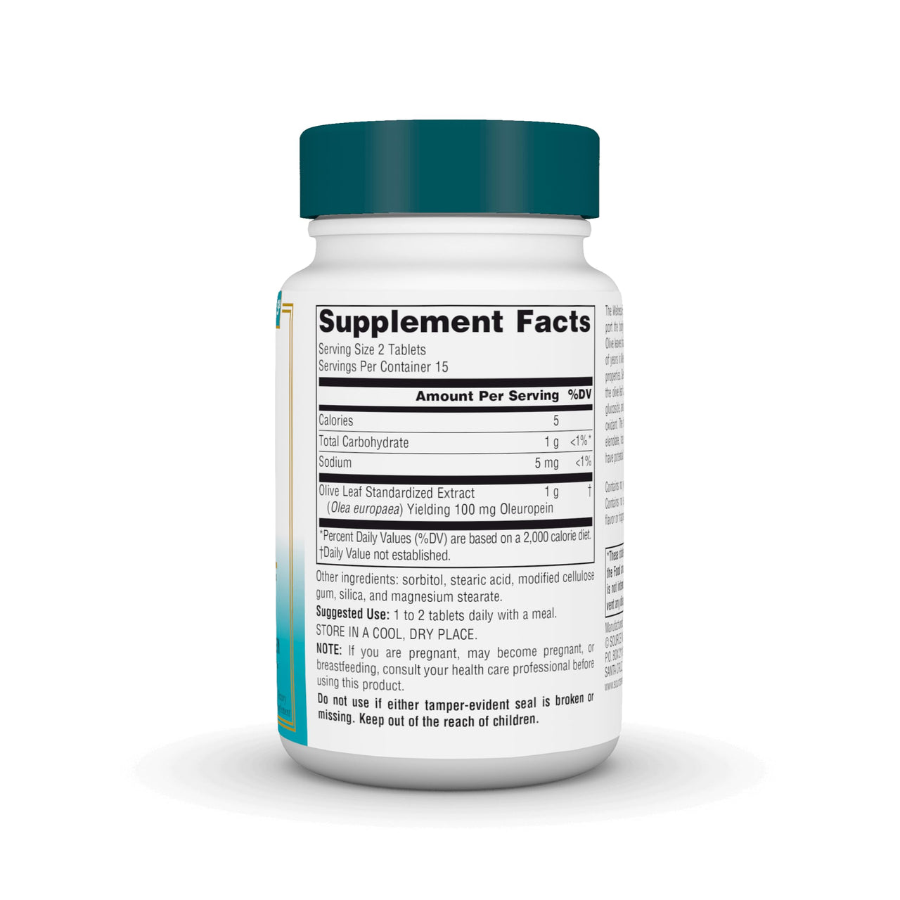Source Naturals Wellness Olive Leaf - Yielding 100 mg Oleuropein a Natural Antioxidant* - 30 Tablets