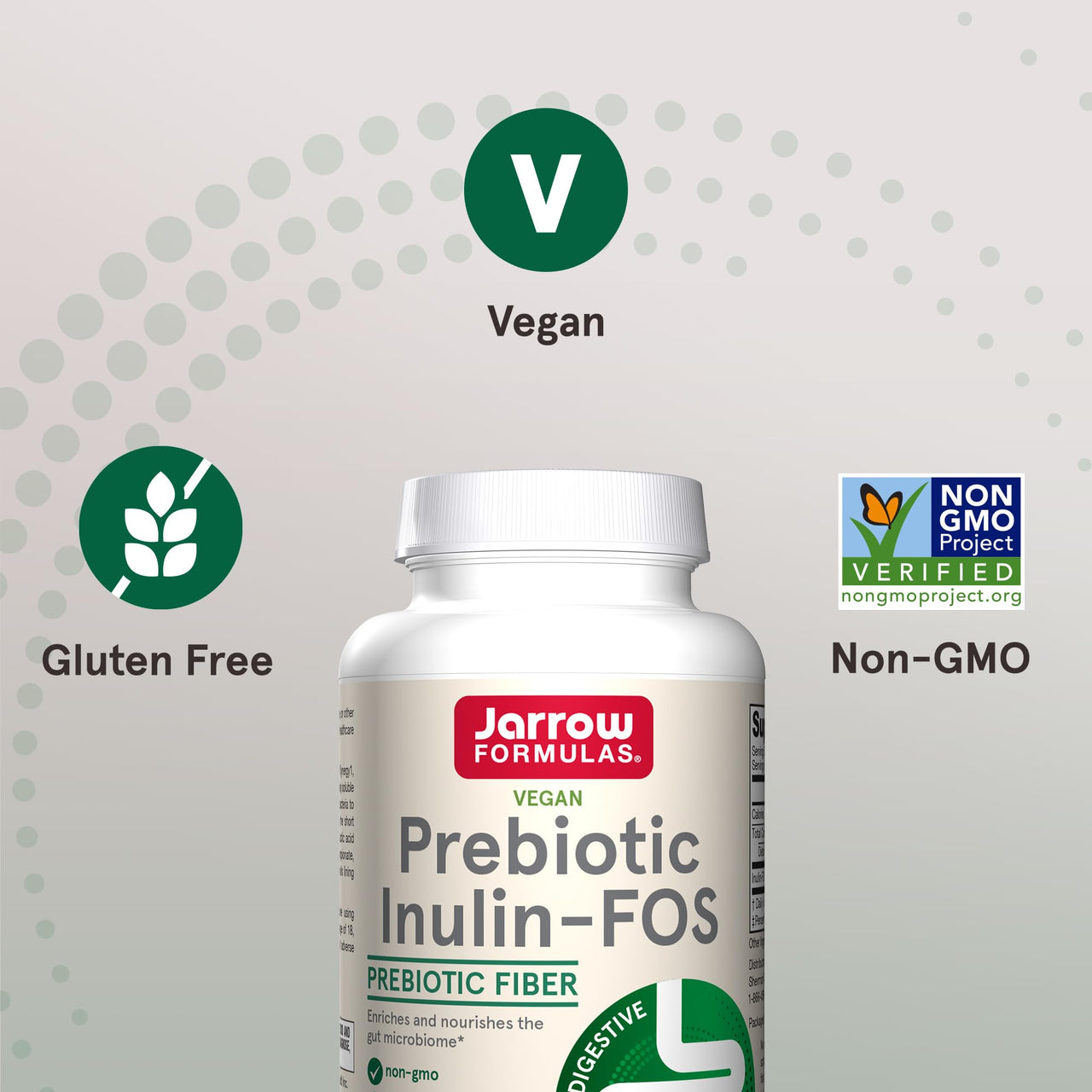 Jarrow Formulas® Prebiotic Inulin FOS Prebiotic Fiber Supplement, 6.3 Oz, Prebiotics for Gut Health and Digestive Support, Approx. 47 Servings