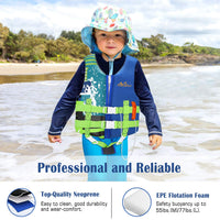 Thumbnail for MoKo Swimming Vest for Kids 46-77 lbs, Clearance Children Swim Vests Water Activity Equipment Cute Pattern Watersports Swimming Device for Toddlers Boys Girls, L Size - Indigo