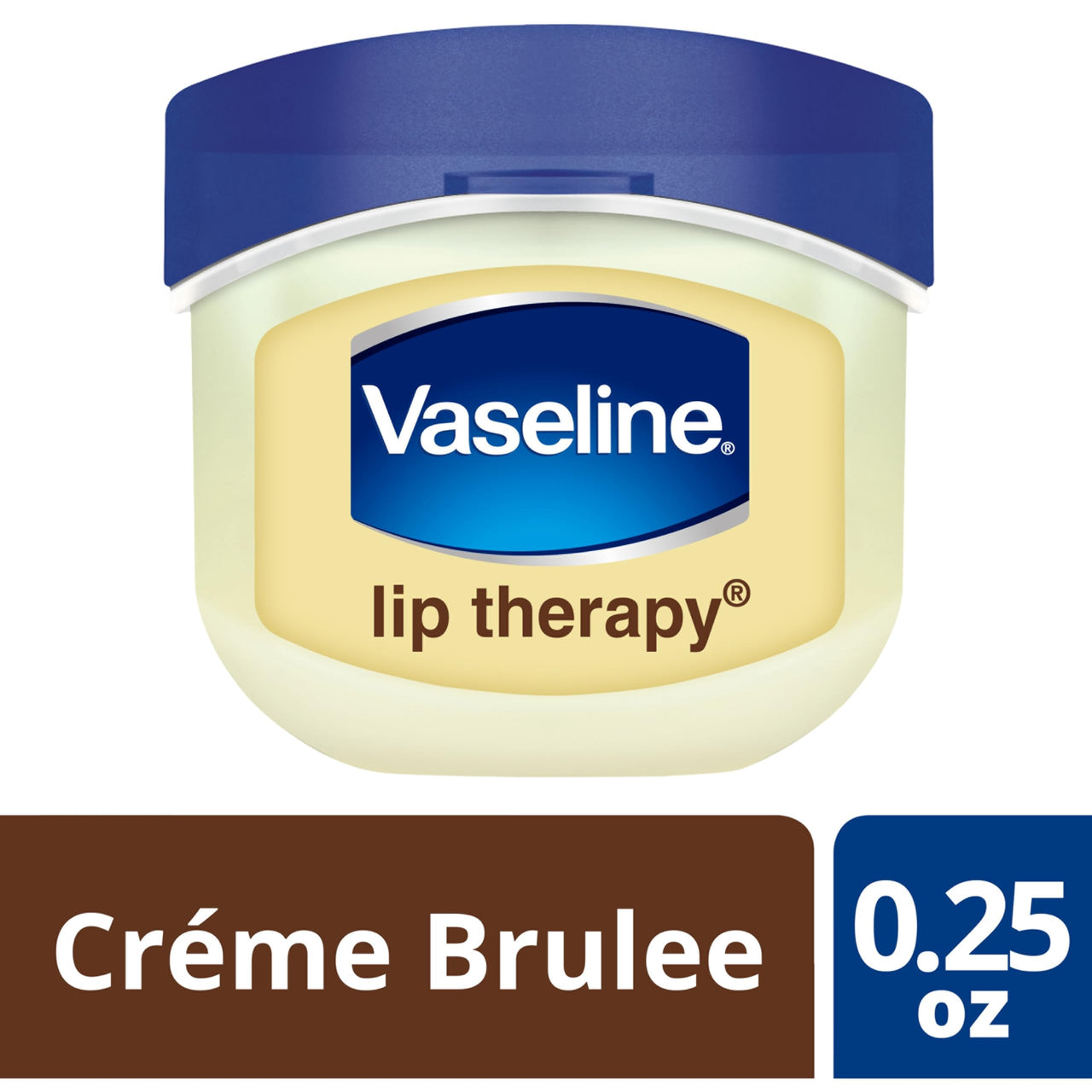 Vaseline Lip Therapy Creme Brulee Mini 4-Pack – Moisturizing Balm for Soft, Smooth Lips, 0.25 Oz Ea