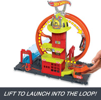 Thumbnail for Hot Wheels City Super Loop Fire Station Playset & 1 Toy Car