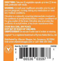 Thumbnail for The Vitamin Shoppe Cognizin Citicoline 250MG, Cognitive Health Supplement to Support Brain and Focus (60 Veggie Capsules)