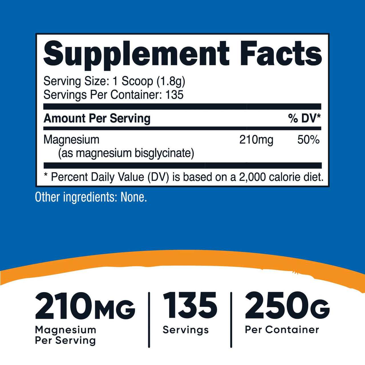 Nutricost Magnesium Bisglycinate Powder (Unflavored, 250 Grams) - Non-GMO, Vegan Supplement