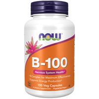 Thumbnail for NOW Foods Supplements, Vitamin B-100, Energy Production*, Nervous System Health*, 100 Veg Capsules