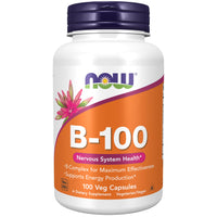 Thumbnail for NOW Foods Supplements, Vitamin B-100, Energy Production*, Nervous System Health*, 100 Veg Capsules