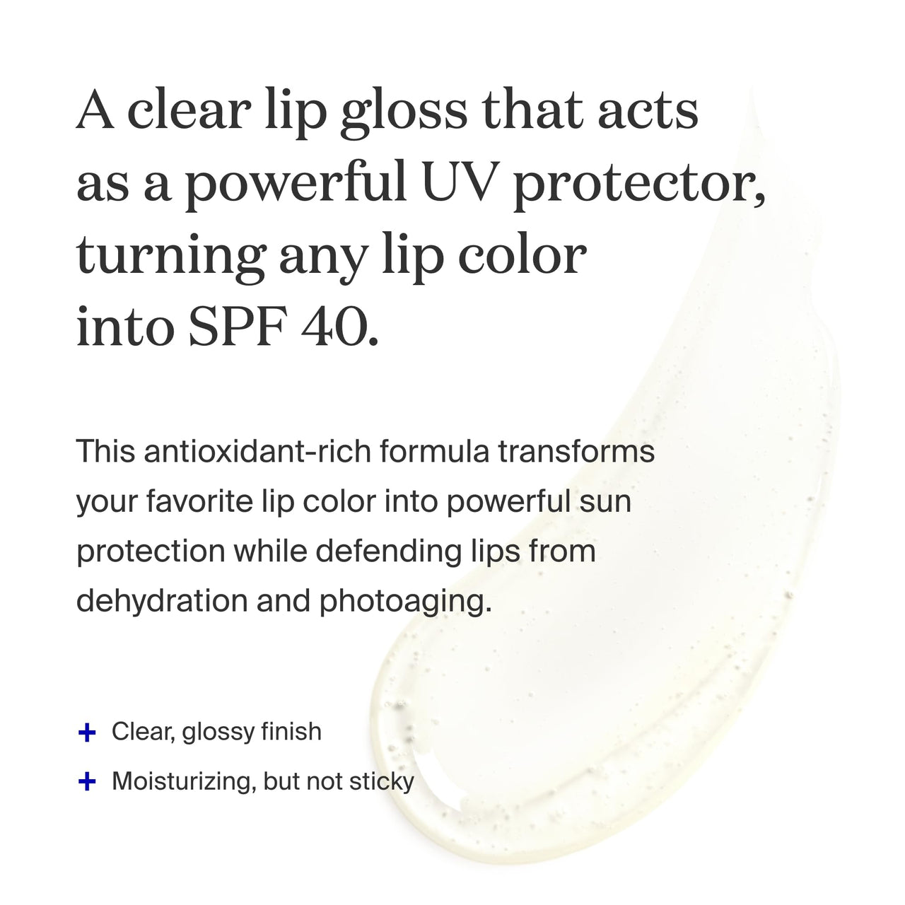 Supergoop! Lipscreen Shine SPF 40, 0.34 fl oz - Water-Resistant Clear Lip Gloss - Broad Spectrum SPF Lip Balm with Grape Seed Extract, Sunflower Seed Oil & Kelp Extract - Non-Sticky Formula
