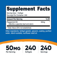 Thumbnail for Nutricost Peppermint Oil Softgels (240 SFG) (50 MG) - Gluten Free, Third Party Tested and GMO Free