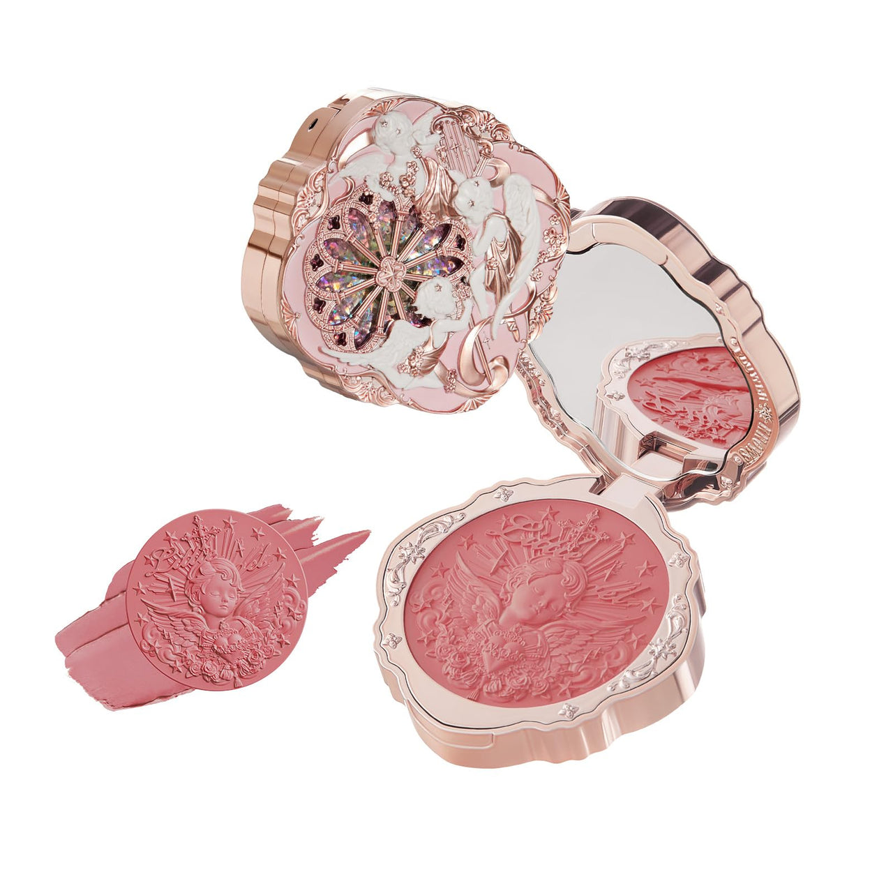 Flower Knows Little Angel Cream Blush,Warm Pink Hydrating Blush for Cheeks,Buildable & Blendable Dewy Face Makeup,Soft Long-Lasting Cute Make Up for Women & Girls,0.21 Oz(02 Floral Praise,6g)