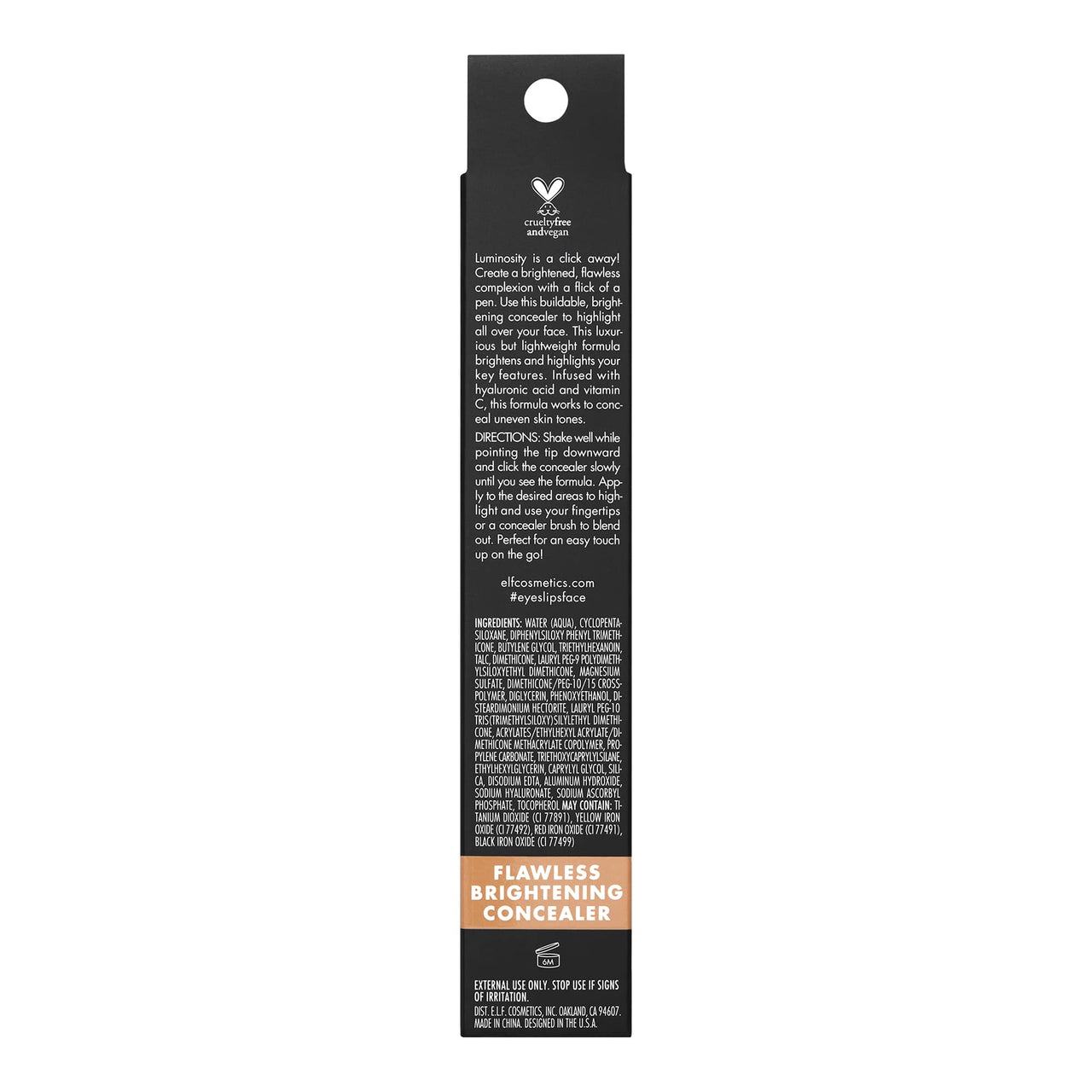 e.l.f. Flawless Brightening Concealer, Illuminating & Highlighting Face Makeup, Conceals Dark Under Eye Circles, Tan 48 N, 0.07 Fl Oz