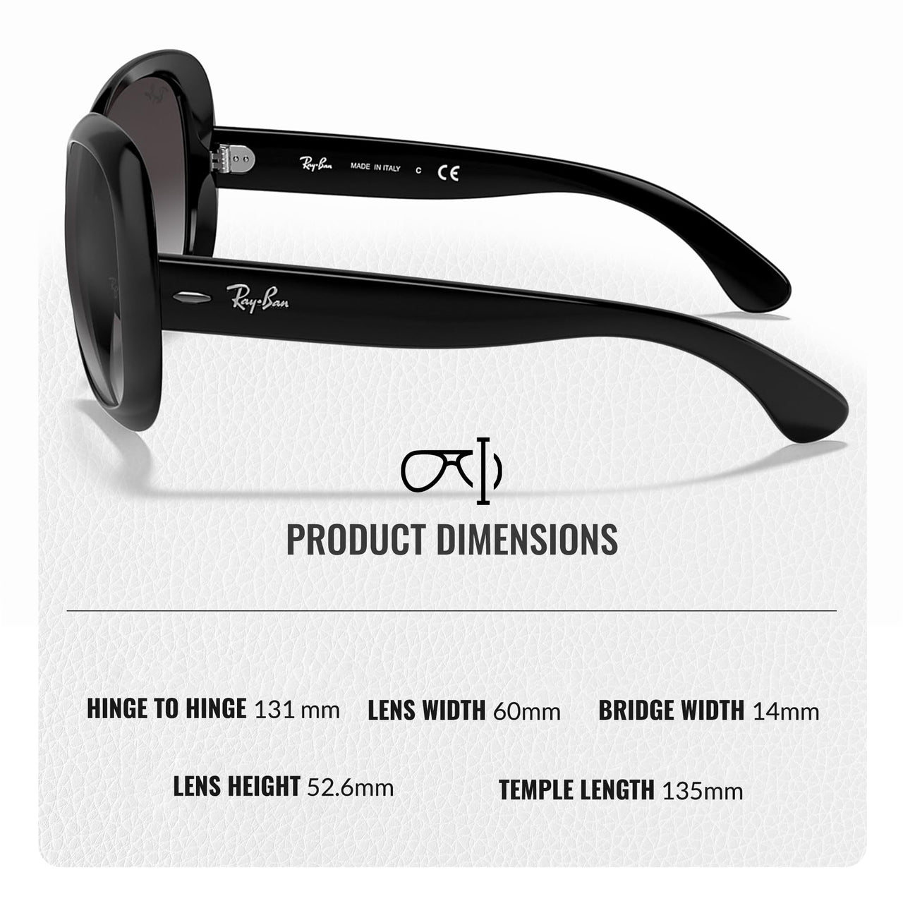 Ray-Ban RB4098 JACKIE OHH II Butterfly Shaped Non-Polarized Sunglasses for Women – Includes Official RAYBAN Eyewear Kit – Ideal Formal & Casual Wear Sunglasses – Grey Gradient Lens