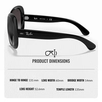 Thumbnail for Ray-Ban RB4098 JACKIE OHH II Butterfly Shaped Non-Polarized Sunglasses for Women – Includes Official RAYBAN Eyewear Kit – Ideal Formal & Casual Wear Sunglasses – Grey Gradient Lens