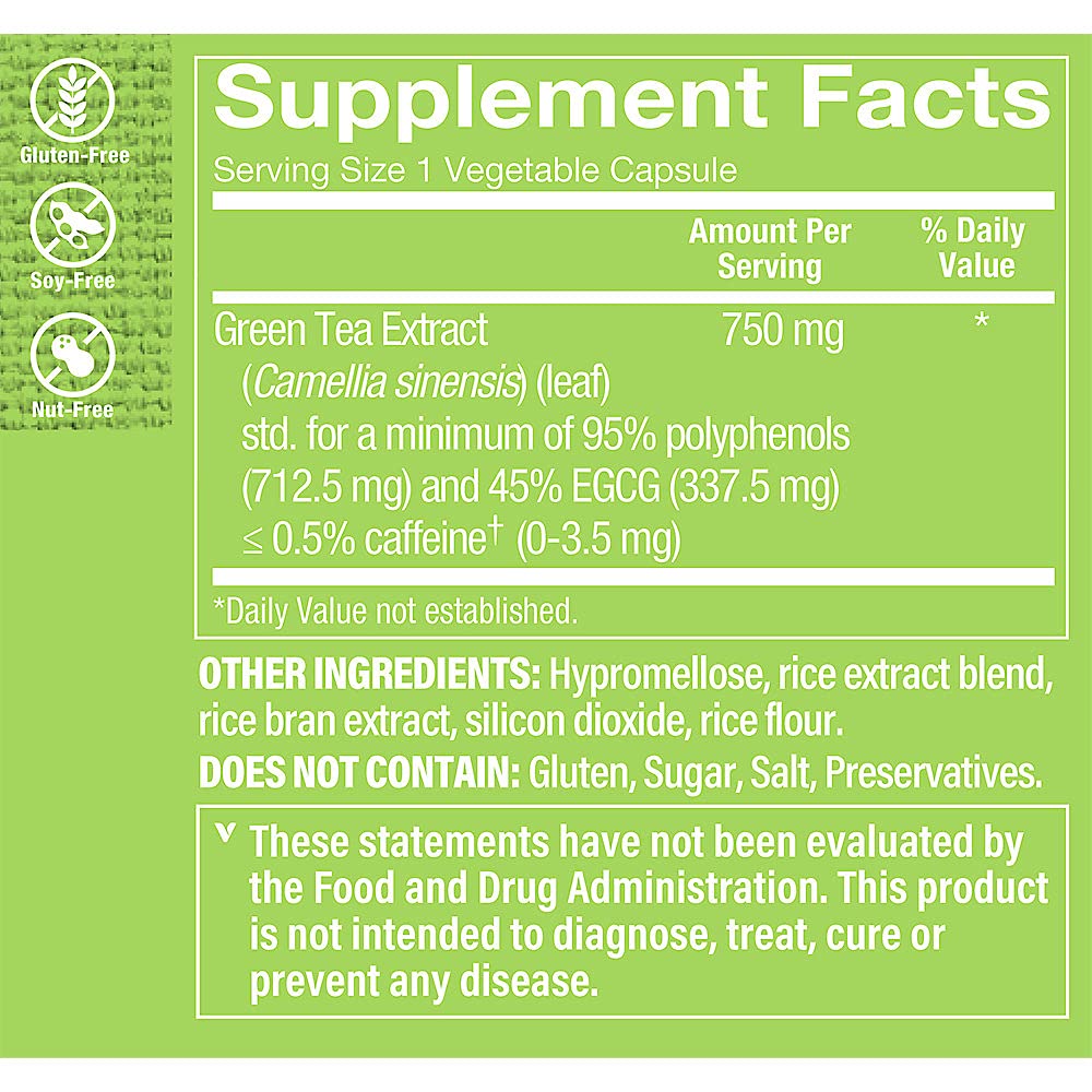 The Vitamin Shoppe Triple Strength Green Tea Extract 750mg