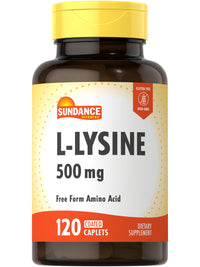 Thumbnail for Sundance L-Lysine 500mg | 120 Caplets | Free Form Amino Acid | Vegetarian, Non-GMO, and Gluten Free Supplement