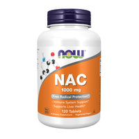 Thumbnail for NOW Foods Supplements, NAC (N-Acetyl-Cysteine) 1,000 mg, Free Radical Protection*, 120 Tablets
