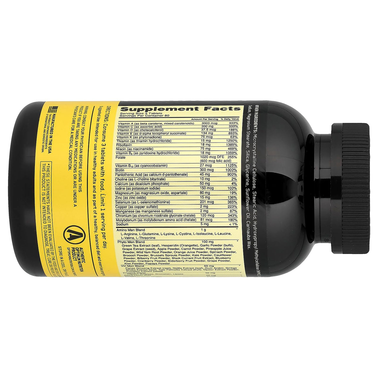 Optimum Nutrition Opti-Men Daily Multivitamin Supplement, 240 Count