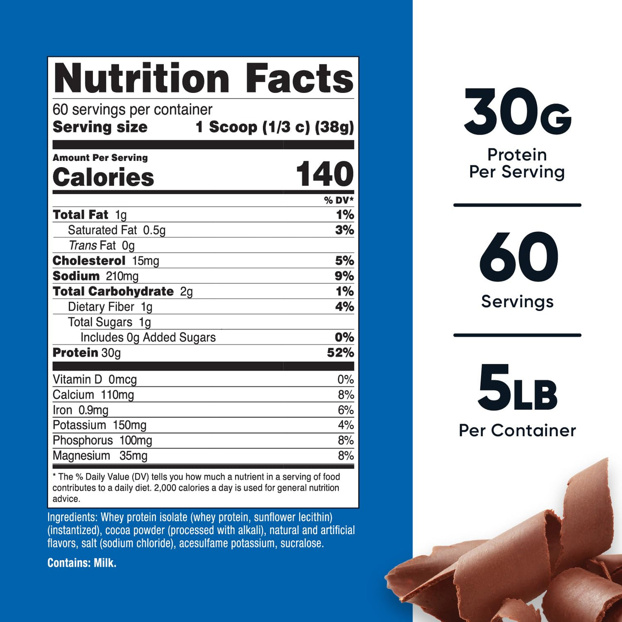 Nutricost Whey Protein Isolate Powder (Milk Chocolate) 5LBS