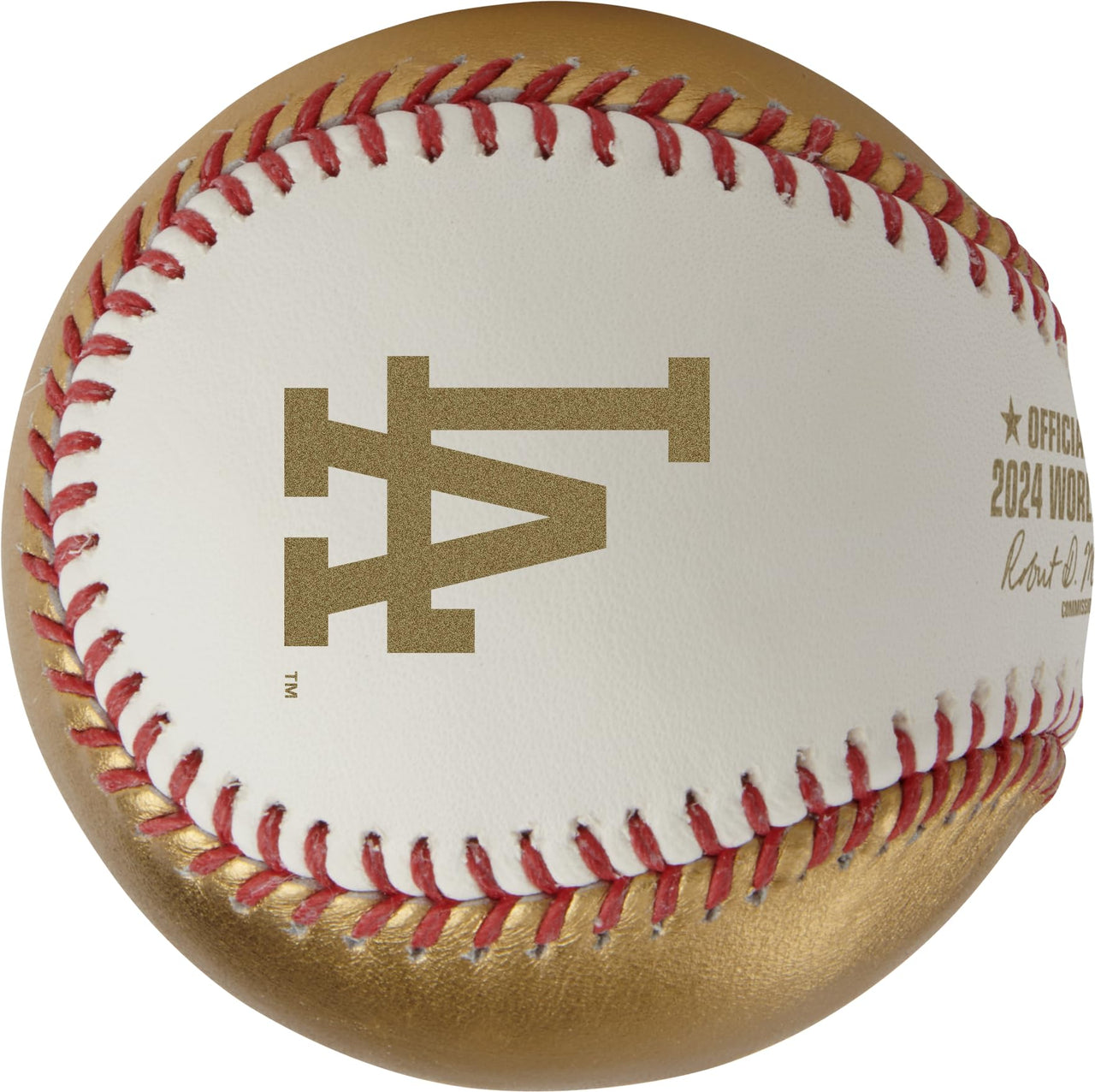 Rawlings | Official 2024 World Series Champions Los Angeles Dodgers | WS Champs Ball | White/Gold Leather Champions