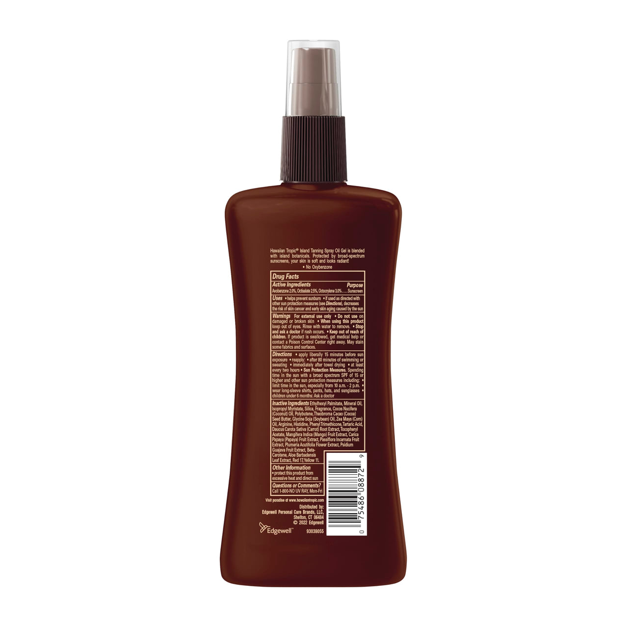 Hawaiian Tropic Sunscreen Protective Tanning Dry Oil Broad Spectrum Sun Care Sunscreen Spray - SPF 15, 8 Ounce, Sun