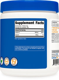 Thumbnail for Nutricost Calcium Ascorbate Powder 250G (Unflavored, 250 Servings) - Vitamin C and Calcium Complex, Non-GMO, Vegan