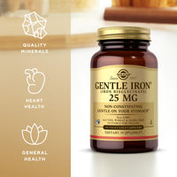 Thumbnail for Solgar Gentle Iron (Iron Bisglycinate) 25 mg - 90 Vegetable Capsules - Non-Constipating, Gentle on Your Stomach - Non-GMO, Gluten Free - 90 Servings