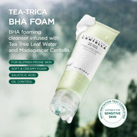 Thumbnail for SKIN1004 Tea-Trica BHA Foam, Makeup Remover with Centella Asiatica & Tea Tree, Korean Face Cleanser for Oil & Sebum Control, Cleansing Foam for Clearing Impurities, Korean Skin Care, 4.22 fl.oz /125ml