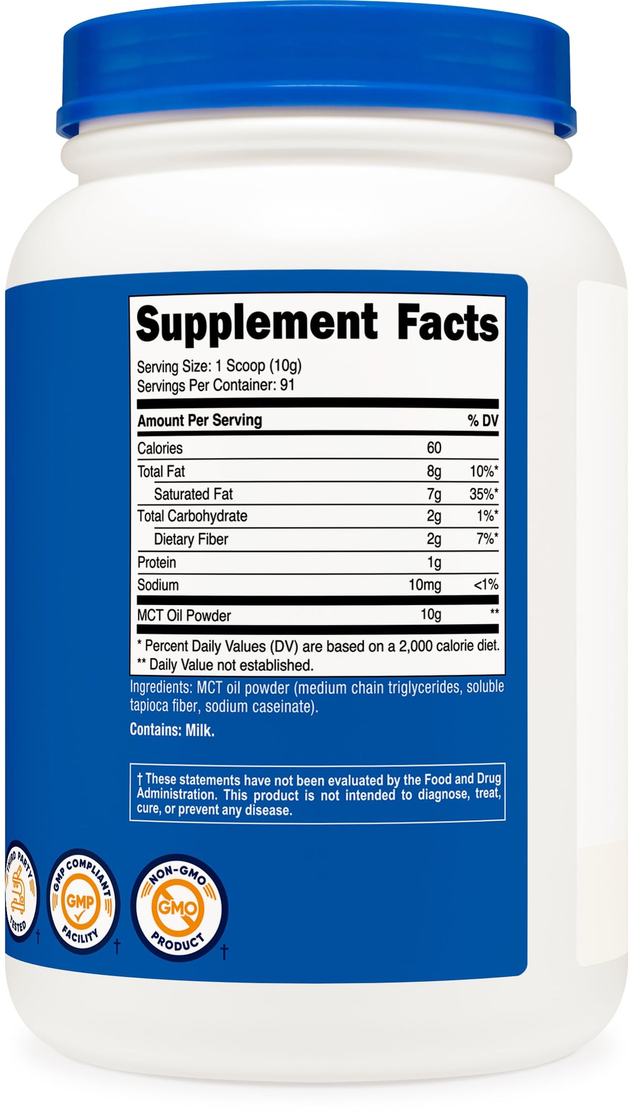 Nutricost Premium MCT Oil Powder - Best for Keto, Ketosis, and Ketogenic Diets - Non-GMO and Gluten Free… (2 LB (Unflavored))
