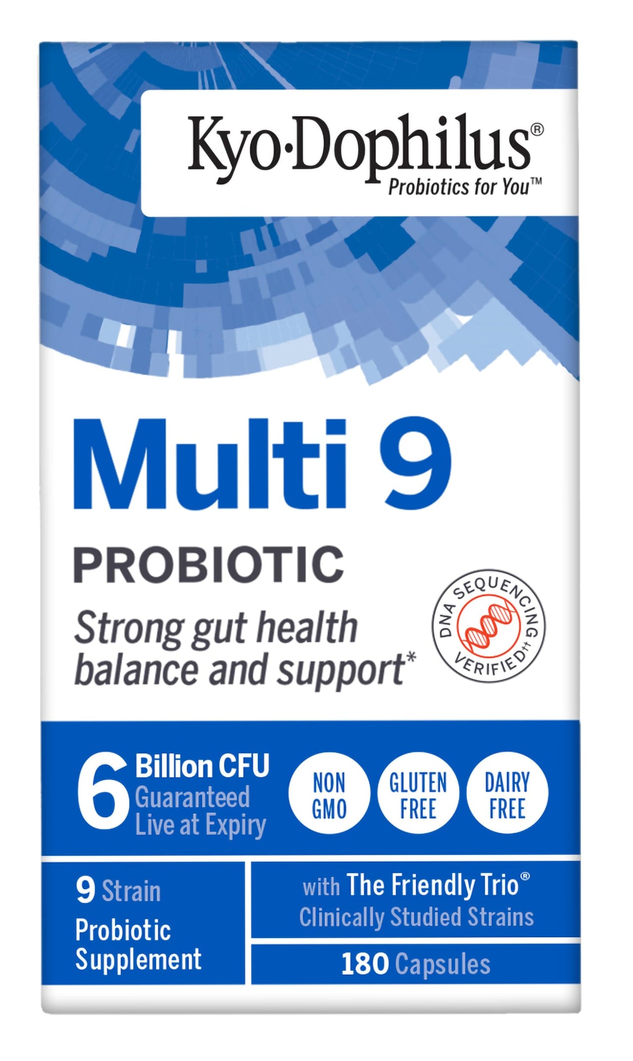 Kyolic Kyo-Dophilus Multi 9 Probiotic, Strong Gut Health Balance and Support*, 180 Capsules