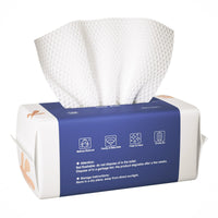 Thumbnail for Ourmed Life Face Towels, Disposable Biodegradable Clean Facial Towels for Sensitive Skin, Lint- free Face Cloths for Makeup Remover, Skincare and Women Cleaning, Dry Wipes,100 Count Dot Texture