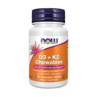 Thumbnail for Now Supplements, D3 K2 Chewables, 90 Chewables Tablets