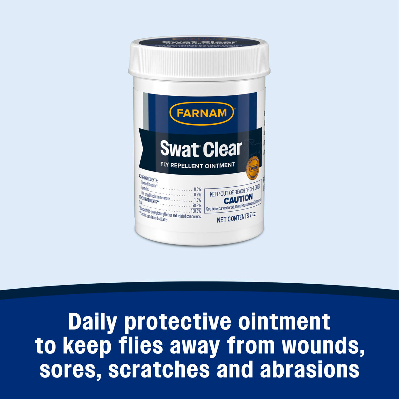 Farnam Swat Fly Repellent Ointment for Wounds, Sores, Scratches and Abrasions, 7 oz