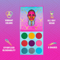 Thumbnail for Juvia's Place Palette The Warrior III - Deep Emerald Green, Red, Violet, Cerulean Blue, Shades of 9, Pigmented Makeup Palette Eye Color & Shine