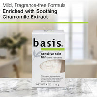 Thumbnail for Basis Sensitive Skin Bar Soap for Body, Hands and Face, Unscented Soap Bar for Sensitive Skin with Chamomile and Aloe Vera, Bar Soap Bulk Pack, 4 Oz Bar, Pack of 6