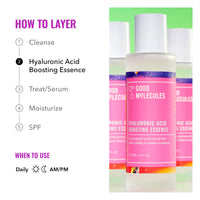 Thumbnail for Good Molecules Hyaluronic Acid Boosting Essence - Ultra Hydrating Face Moisturizer with Peptides to Boost Skin Firming and Plumpness - Skin Care For Face