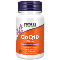 Thumbnail for NOW Supplements, CoQ10 (Coenzyme Q10) 100 mg, Pharmaceutical Grade, Cardiovascular Health*, 50 Softgels