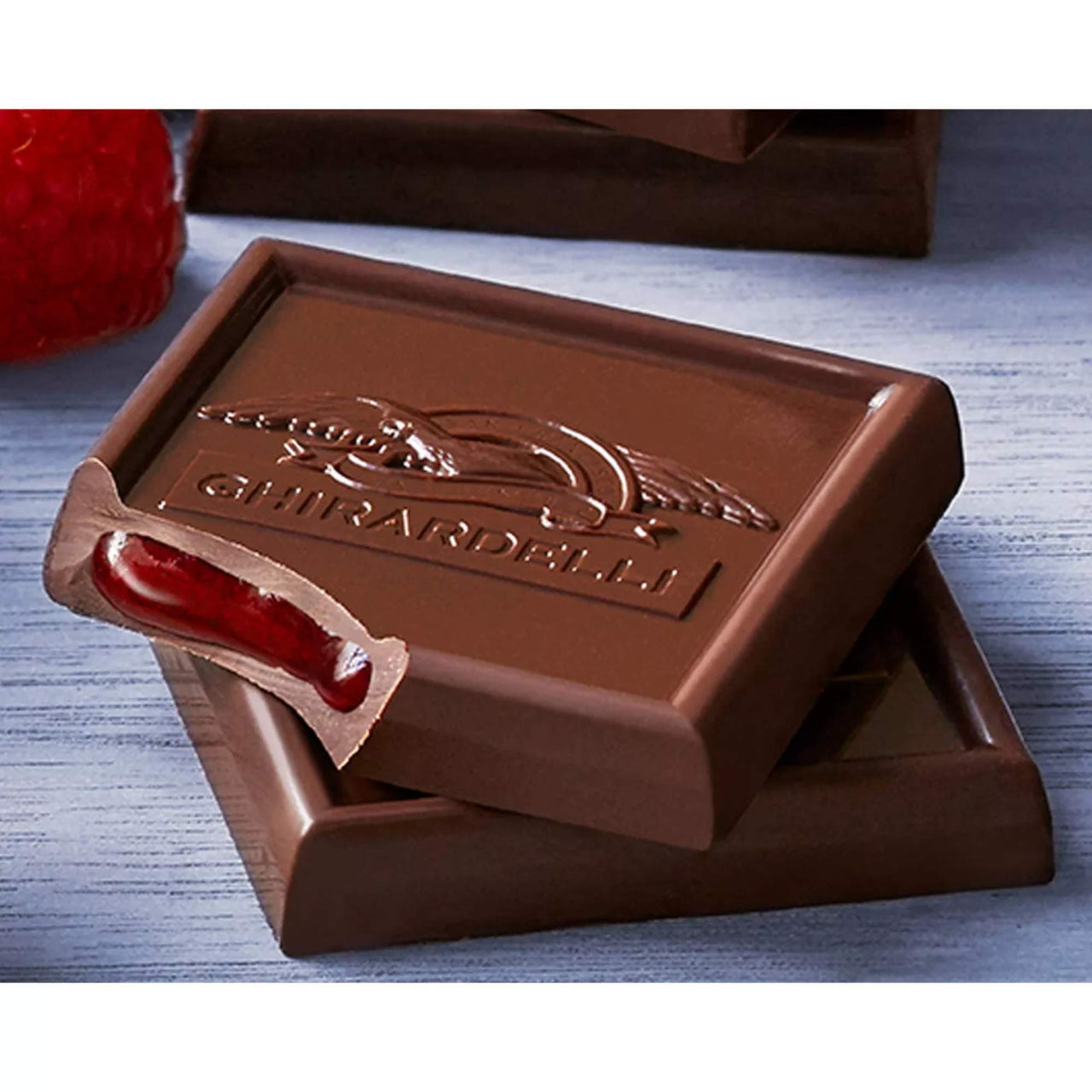 GHIRARDELLI Dark Chocolate Raspberry SQUARES, 5.32 oz Bag Premium Individually Wrapped Chocolate Candy Rich Dark Chocolate with Raspberry Filling