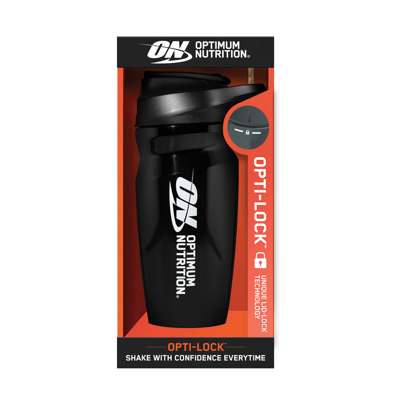 Optimum Nutrition Opti-Lock Mix Shaker Cup, Ergonomic Sports Lid, Ultra-Performance Seal, BPA and DEHP Free, Audible Lock Click, Secure Lid, 700 mL Capacity (Pack of 1)